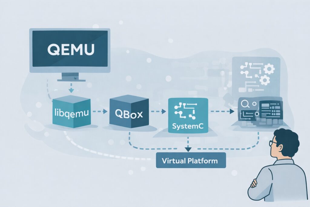 Integrating QEMU in SystemC Virtual Platforms: why official library support would make it easier